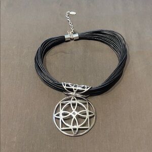 St Thomas necklace black and silver